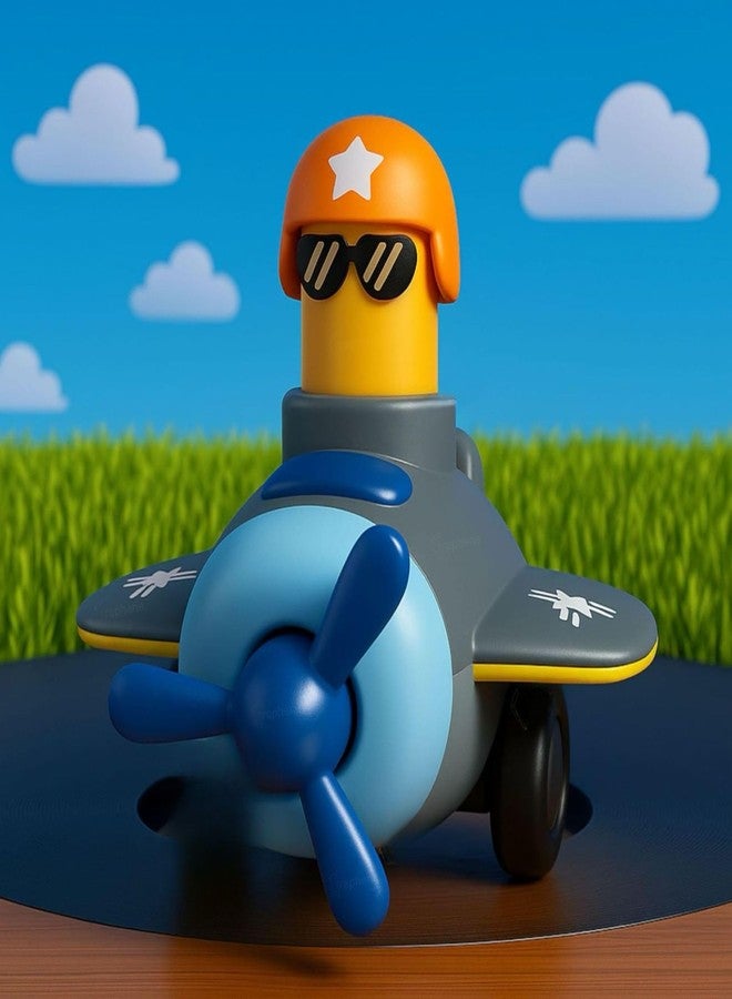 GRAPHENE Push N Go Airplane Aeroplane Toy Friction Powered Racing Car Toys for Baby 1+ Years Unbreakable 360° Head Rotation Press & Go Transport Vehicles Gifts for Kids Boys Girls Toddlers - Image 1